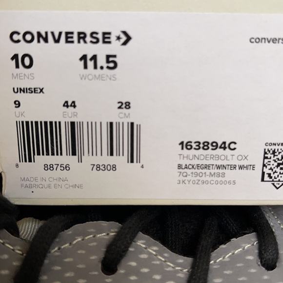 Converse Thunderbolt OX Black/Egret/Winter White MEN`S - Picture 16 of 16